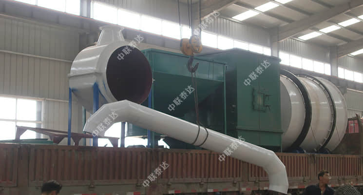 时产2.5吨小型三筒萤石粉烘干机发往海南文昌